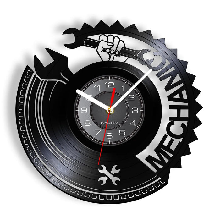 Negozio di riparazione Auto Wall Sign decorativo moderno orologio da parete Auto servizio meccanico officina vinile Record Clock Garage riparatore regalo