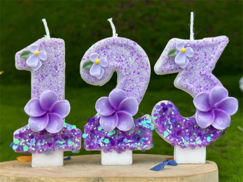 Fiore candela e titolari ricordi di compleanno decorazione candele ragazza ragazzo numero decorazioni di nozze articoli rituali lampade candele