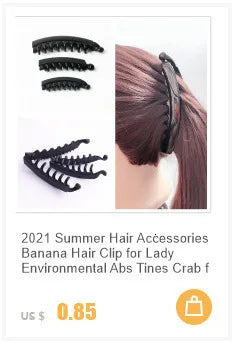 2021 accessori per capelli estivi Clip per capelli a Banana per signora ambientale Abs denti granchio per capelli Twist Hair Pin per ragazze 2 pezzi
