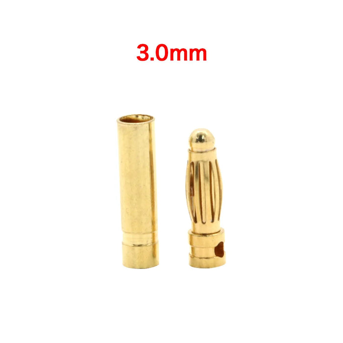 20 pz/lotto 2.0mm 3.0mm 3.5mm 4.0mm 5.5mm 6.0mm 8.0MM spina connettore a Banana proiettile oro per tappi batteria ESC Lipo RC (10 paia)