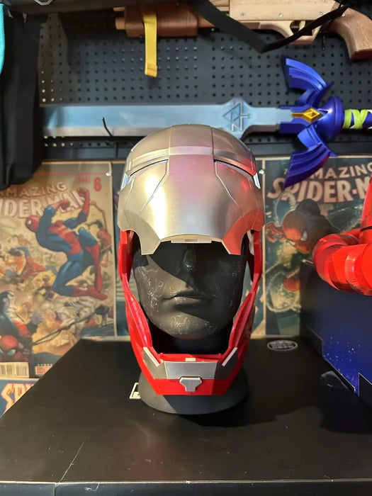 2025 New Iron Man Helmet Mk5 Jarvis Helmet Luminous Manual Opening And Closing Wearable Cool Children'S Cosplay Mask Toy Gift