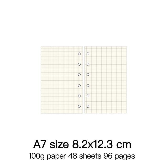 Raccoglitore ad anelli di alta qualità Notebook A5 Personal A6 A7 A8 Dimensioni Inserto Ricariche Sciolto Foglia Spirale Diario Planner Nucleo interno 100g Carta