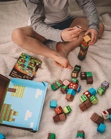 Blocchi magnetici Mine World Set cubo magnetico per ragazzo ragazza bambino età 3+ modello fai da te bambini stelo stelo giocattolo sensoriale regalo