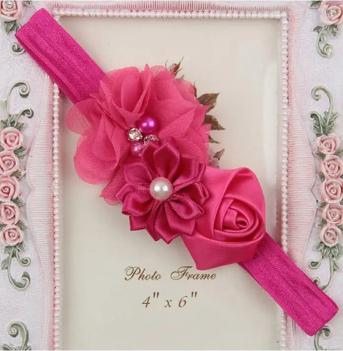 Fascia per capelli per bambina Fiore floreale Neonato Bambini Elastici Fasciatura in gomma Accessorio per capelli Fasce per capelli Turbante Fotografia