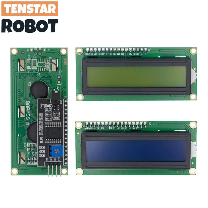 Modulo display LCD1602 I2C Schermo blu verde 5V PCF8574 Adattatore IIC Llate per Arduino