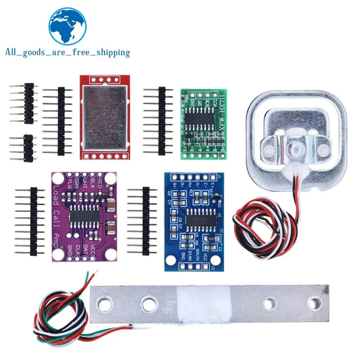 Cella di carico TZT 1KG 5KG 10KG 20KG HX711 Modulo AD Sensore di peso Bilancia elettronica Sensore di pressione di pesatura in lega di alluminio