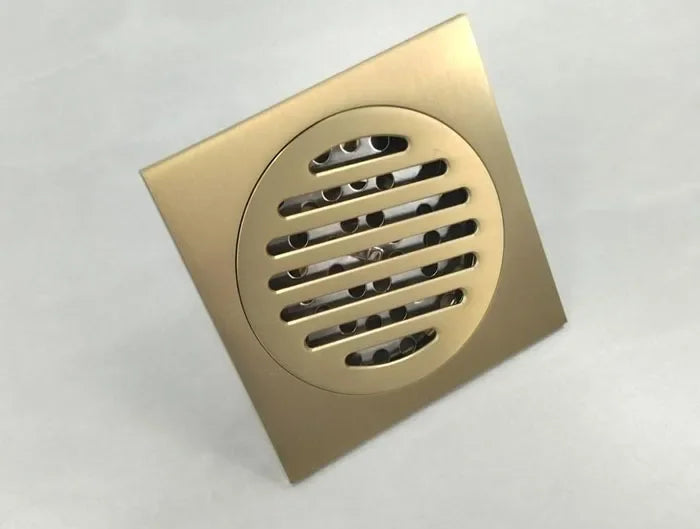 Ottone opaco nero stile quadrato rolse oro Scolapiatti per pavimenti oro Scarico per rifiuti Bagno nichel spazzolato Scarico per doccia DR087