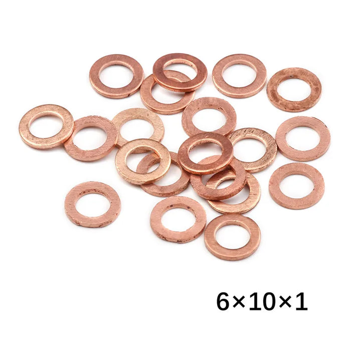 10/20/50PCS Rondella di Rame Solido Anello Piatto Guarnizione Tappo di Coppa Raccordi Paraolio 10x14x1MM Rondelle di Fissaggio Accessori Hardware