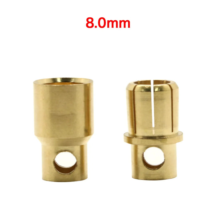 20 pz/lotto 2.0mm 3.0mm 3.5mm 4.0mm 5.5mm 6.0mm 8.0MM spina connettore a Banana proiettile oro per tappi batteria ESC Lipo RC (10 paia)