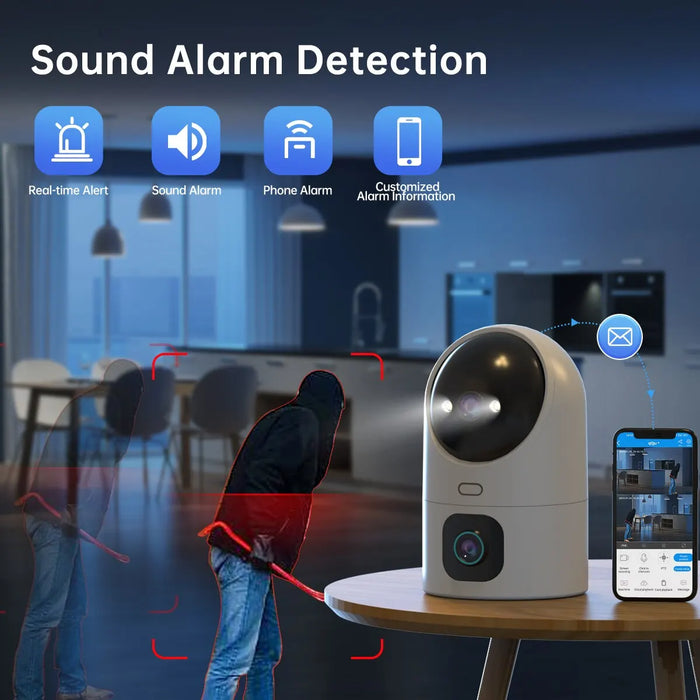 JOOAN 4K PTZ IP Camera 10X Zoom Dual Lens Auto Tracking WiFi CCTV Camera Color Night Home Baby Monitor videosorveglianza