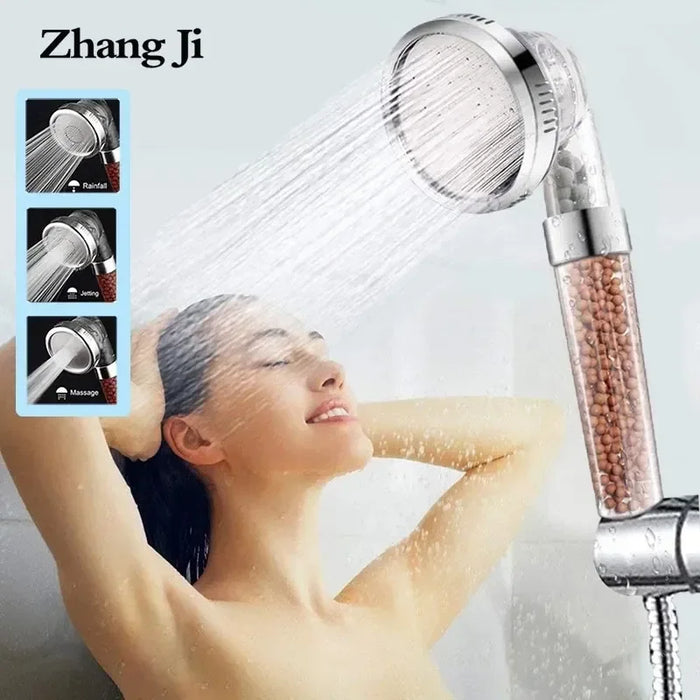 ZhangJi 3 modalità doccia da bagno soffione doccia a getto regolabile ad alta pressione risparmio idrico bagno filtro anionico doccia ugello SPA