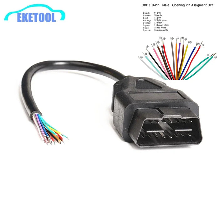 OBD2 16Pin Maschio Connettore Per ELM327 Adattatore di Estensione Cavo OBD OBDII EOBD ODB2 16 Pin OBD 2 Adattatore di Apertura Cavo Femmina