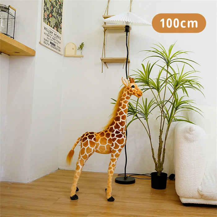 Enorme vita reale giraffa giocattoli di peluche bambole di peluche carine simulazione morbida bambola giraffa regalo di compleanno giocattolo per bambini arredamento camera da letto