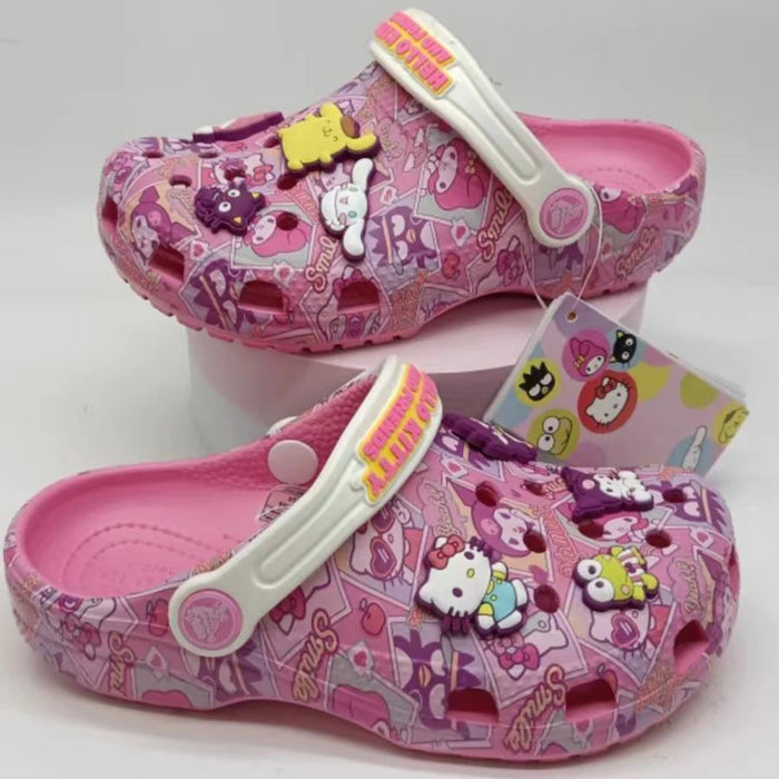 Pantofole per bambini Kuromi Melody Summer Girls Cartoon bambini all'aperto pantofole antiscivolo con suola morbida sandali con punta avvolgente regalo per ragazza
