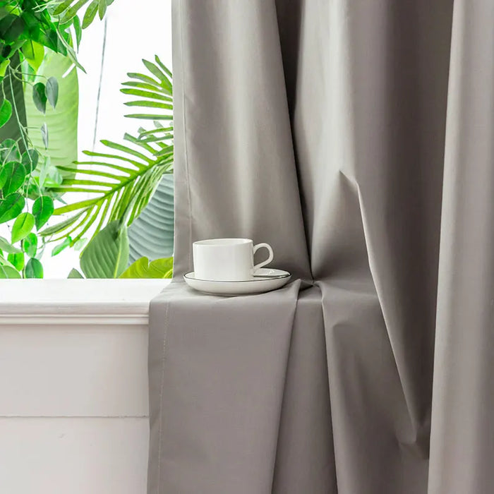 1PC tende oscuranti con Interlining in TPU nero pannello drappeggiato sottile e leggero per camera da letto Meetingroom Share Room Office