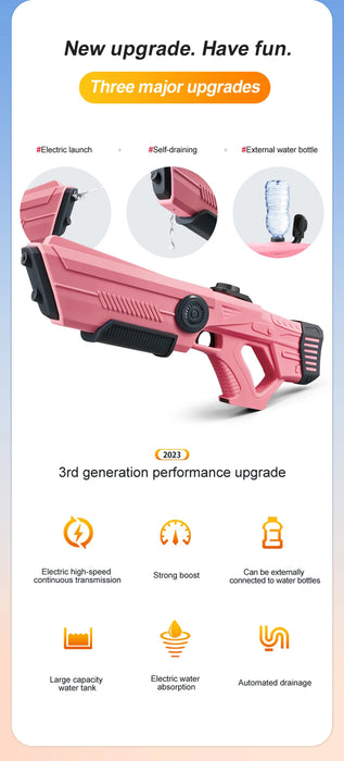 Pistola elettrica automatica per stoccaggio dell'acqua, giocattoli portatili per bambini, spiaggia estiva, combattimento all'aperto, fantasia, pistola a spruzzo, giocattoli, ragazzo, bambino, gioco per adulti