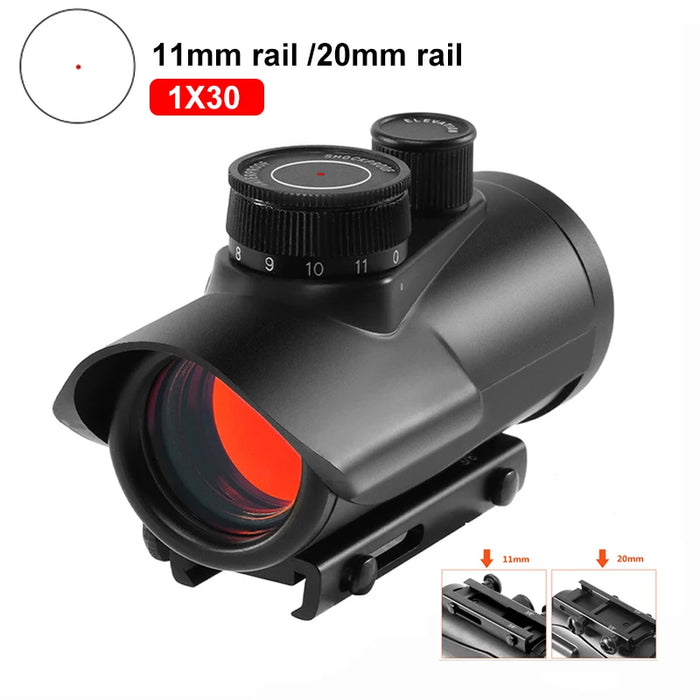 1x40 Red Dot Scope Sight Rifle scope Green Red Dot Collimatore Dot con 11mm/20mm Rail Mount Airsoft Air Hunting