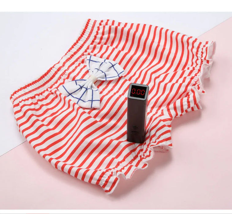 Liquidazione 100% cotone mutande per bambini bambini ragazza infantile moda striscia fiocco mutandine per bambini pantaloncini di alta qualità regali