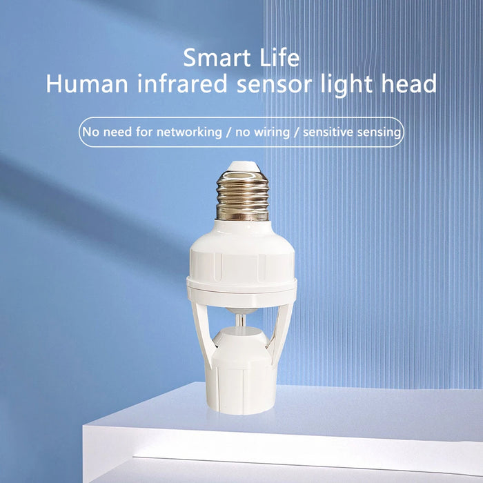 PIR Human Induction Motion Sensor LED Night Lamp Socket Base E27 portalampada AC 100-240V sensore di presenza umana testa della luce