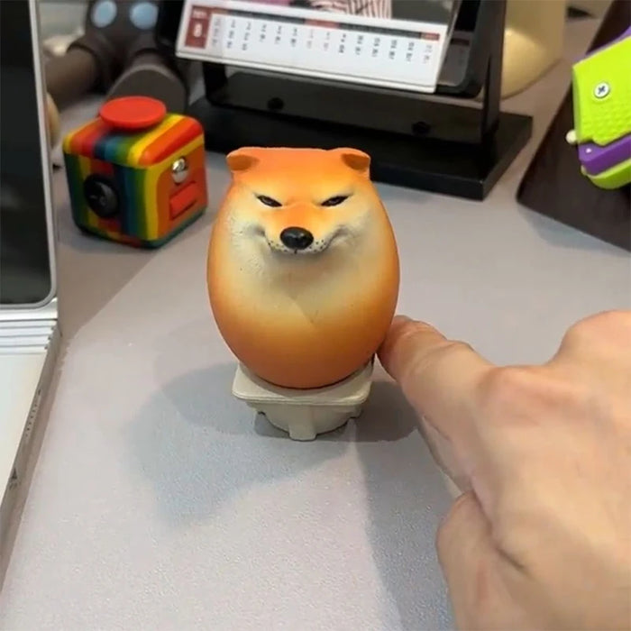 Creativo Shiba Inu realistico a forma di uovo decorazione da scrivania in PVC decorazioni per cani e uova per uffici domestici divertenti regali di natale