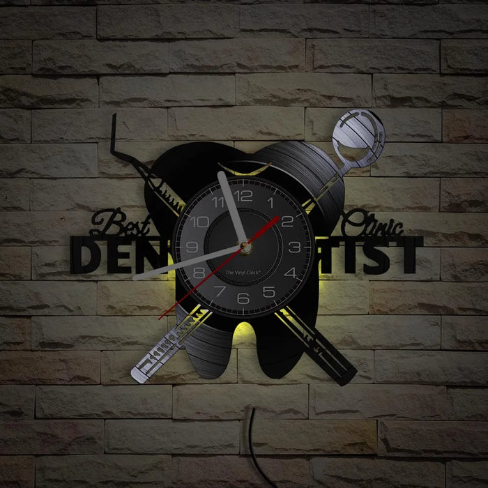 Attrezzature Dental Office Denti dentista Segno di Parete Orologio Decorativo Ortodontista Disco In Vinile Orologio Da Parete Infermiera Apprezzamento Regalo