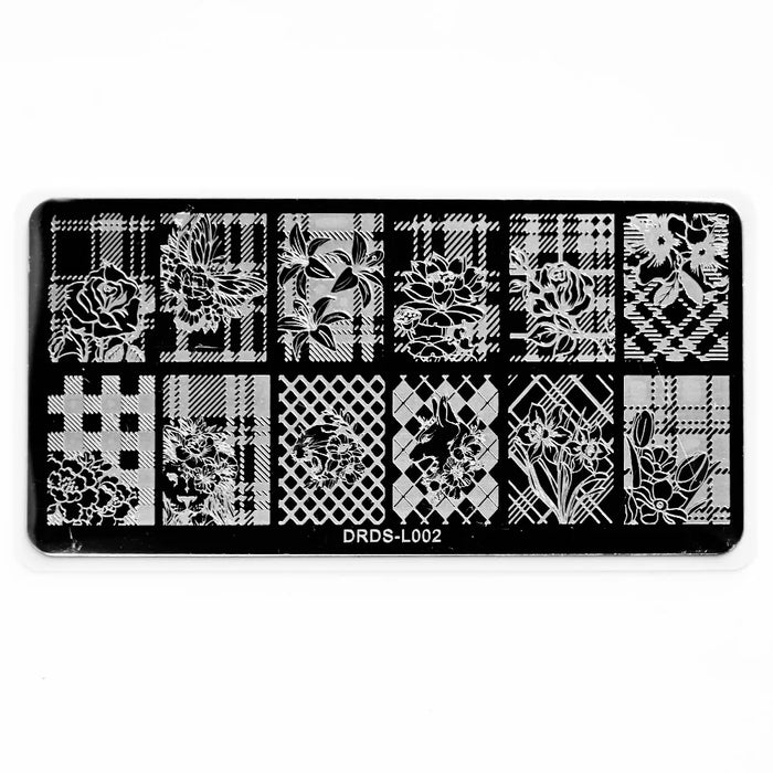 1Pc Nail Art Stamp Plate linea geometrica stampa fai da te piastra immagine 6*12CM piastra per timbratura unghie Stencil in lamiera di acciaio inossidabile JR-030