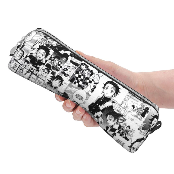 Tanjiro Manga Collage Demon Slayer astucci per matite nuovo portapenne borsa per bambini grande stoccaggio materiale scolastico astucci cosmetici