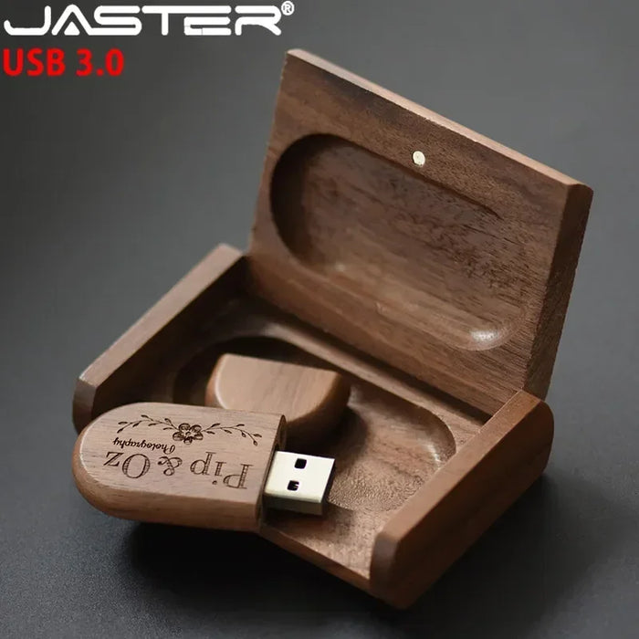 JASTER USB 3.0 LOGO ad alta velocità Scatola di legno Logo personale Pendrive cliente 8 GB 16 GB 32 GB 64 GB Chiavetta USB Pen Drive U Disco
