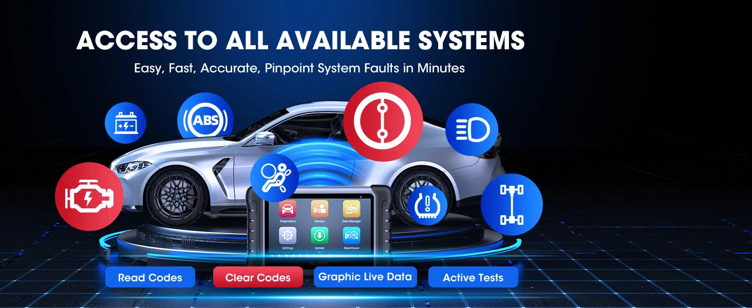 Autel MaxiCOM MK808S OBD2 Scanner Automotivo Strumento diagnostico per auto OBD 2 Scanner Test attivo Lettore di codici Strumento di codifica chiave