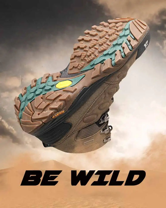 HIKEUP Scarponi da trekking alti da uomo Scarpe da esterno invernali Stringate antiscivolo Sport Casual Stivali da trekking Uomo Scarpe calde in pelle scamosciata