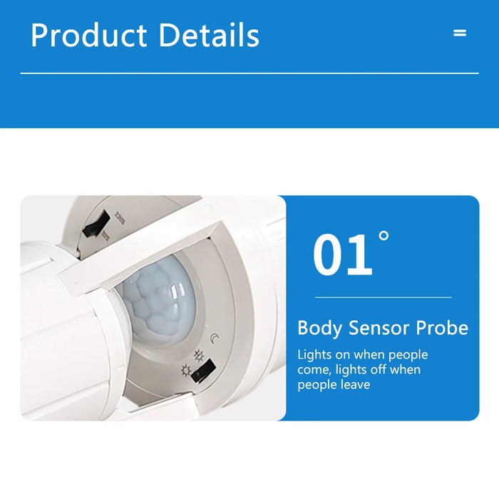 PIR Human Induction Motion Sensor LED Night Lamp Socket Base E27 portalampada AC 100-240V sensore di presenza umana testa della luce