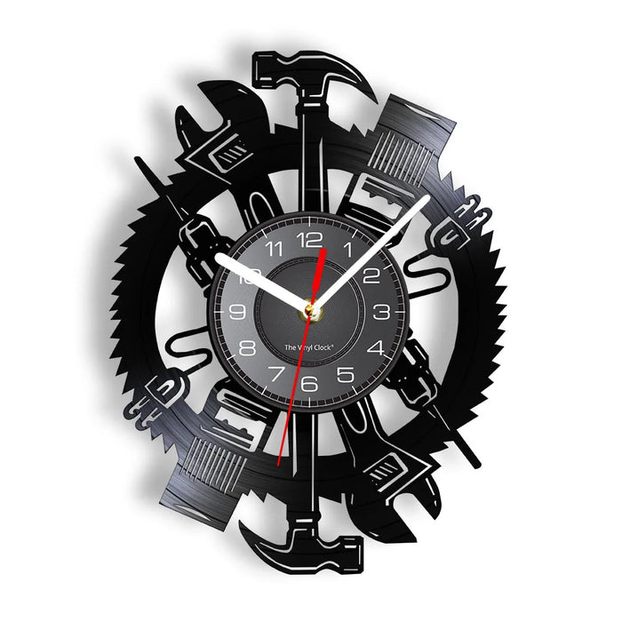 Negozio di riparazione Auto Wall Sign decorativo moderno orologio da parete Auto servizio meccanico officina vinile Record Clock Garage riparatore regalo