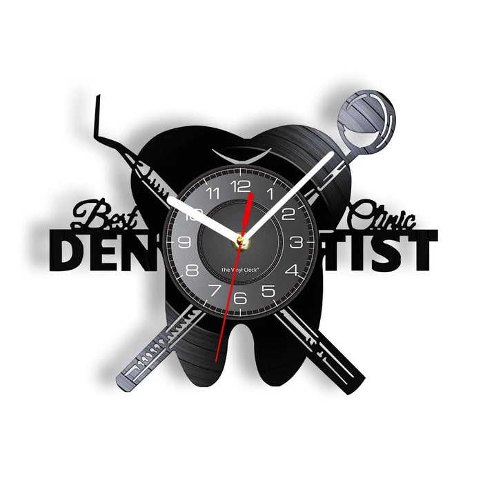 Attrezzature Dental Office Denti dentista Segno di Parete Orologio Decorativo Ortodontista Disco In Vinile Orologio Da Parete Infermiera Apprezzamento Regalo