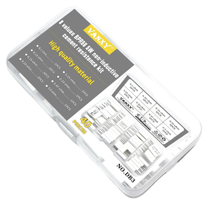 10pcs BPR56 5W 0.001 0.1 0.15 0.22 0.25 0.33 0.5 ohm Non-induttiva Resistenza di Cemento Ceramico 0.1R 0.15R 0.22R 0.25R 0.33R 0.5R