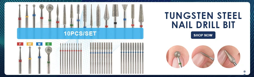 Punta da trapano per unghie Frese in metallo duro Strumento per nail art per manicure elettrica Trapano per unghie Accessori per unghie Rimuovi strumenti per gel