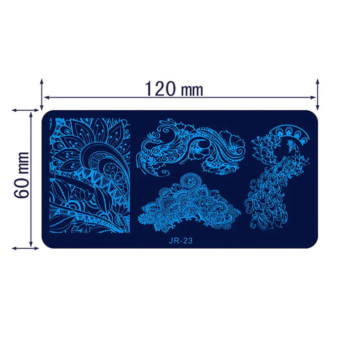 1Pc Nail Art Stamp Plate linea geometrica stampa fai da te piastra immagine 6*12CM piastra per timbratura unghie Stencil in lamiera di acciaio inossidabile JR-030