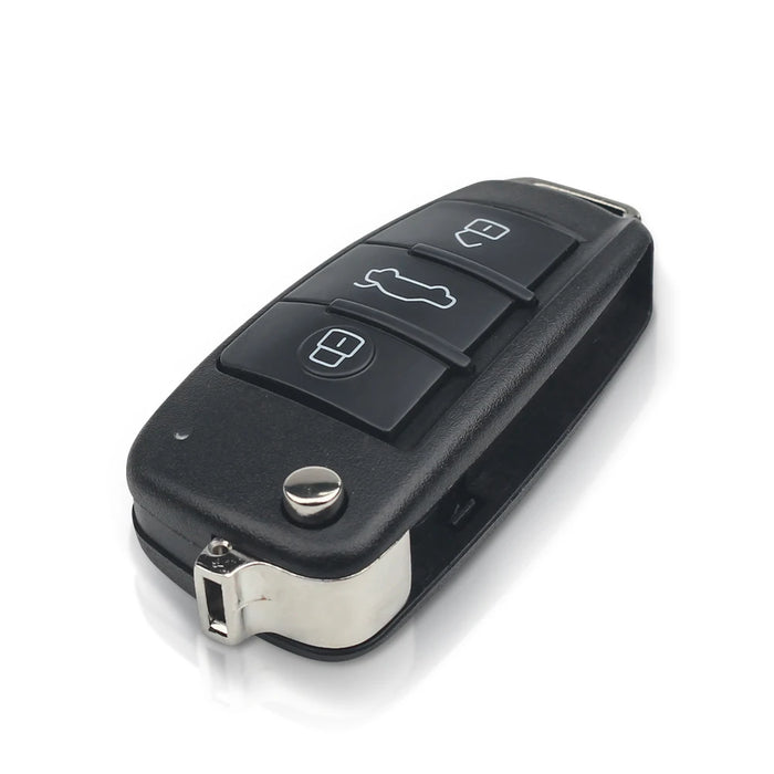 KEYYOU Custodia pieghevole di ricambio per chiave a distanza per auto, custodia a 3 pulsanti per AUDI senza lama