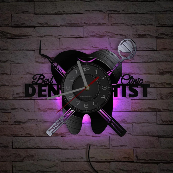Attrezzature Dental Office Denti dentista Segno di Parete Orologio Decorativo Ortodontista Disco In Vinile Orologio Da Parete Infermiera Apprezzamento Regalo