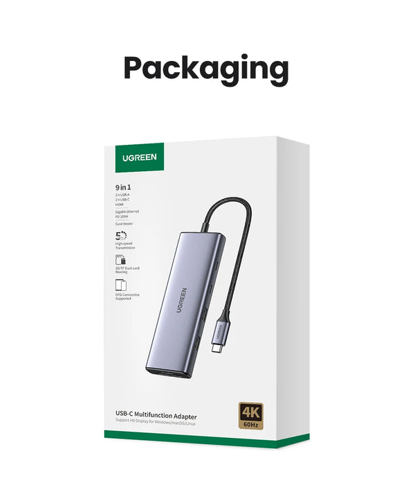 UGREEN USB C HUB 4K60Hz Adattatore HDMI USB C a USB3.0 PD100W SD e TF per MacBook Pro Air Laptop Tipo C 3.1 Splitter Docking Station