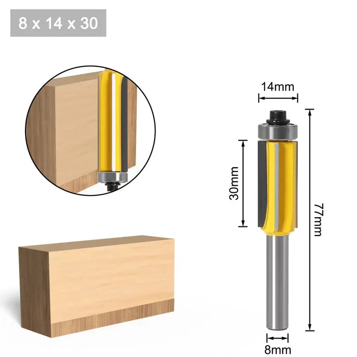 Punta per fresa a filo per legno con gambo da 8 mm e 1/4 di pollice (6,35 mm). |   Taglierina in metallo duro Z4