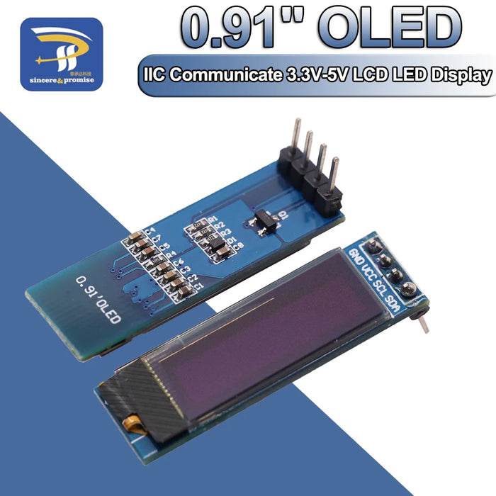 Modulo schermo LCD LED OLED da 0,91 pollici 12832 colore bianco e blu 128X32 0,91 "IIC comunicare 3,3 V-5 V per Arduino PIC