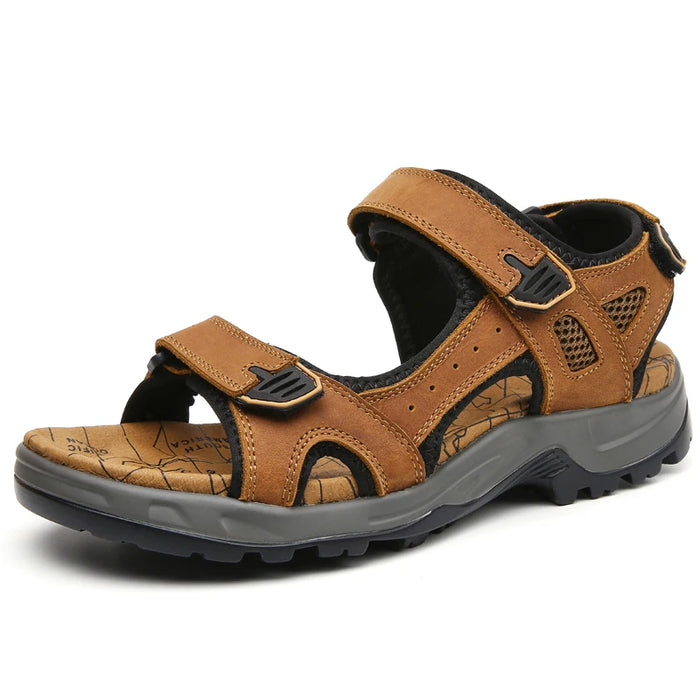 New Fashion Summer Leisure Scarpe da uomo Sandali da spiaggia Sandali in vera pelle di alta qualità Sandali da uomo morbidi di grandi dimensioni Taglia 38-48