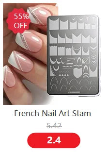 1Pc Nail Art Stamp Plate linea geometrica stampa fai da te piastra immagine 6*12CM piastra per timbratura unghie Stencil in lamiera di acciaio inossidabile JR-030