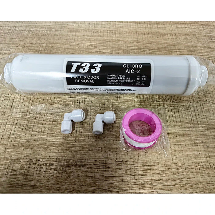 Collegamento rapido da 10 pollici T33 con 2 pezzi di raccordo Depuratore d'acqua COCONTO IN LINEA Cartuccia FILTRO ACQUA in carbonio OSMOSIS REVERSE