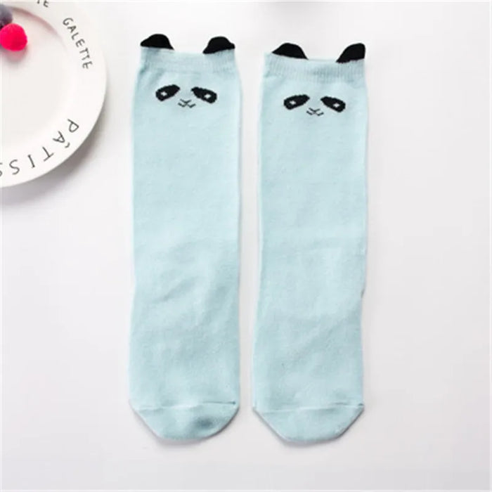 1 paio Unisex Lovely Cute Cartoon Fox Kids baby Socks Knee Girl Boy Baby Toddler Socks animal infant Soft Cotton Socks Leg Warm