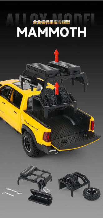 1:32 Dodge RAM 1000 TRX Mammoth Picku Modello di auto in lega Suono e luce Tirare indietro Giocattolo per bambini da collezione Regalo di compleanno