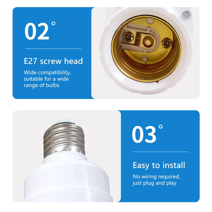 PIR Human Induction Motion Sensor LED Night Lamp Socket Base E27 portalampada AC 100-240V sensore di presenza umana testa della luce