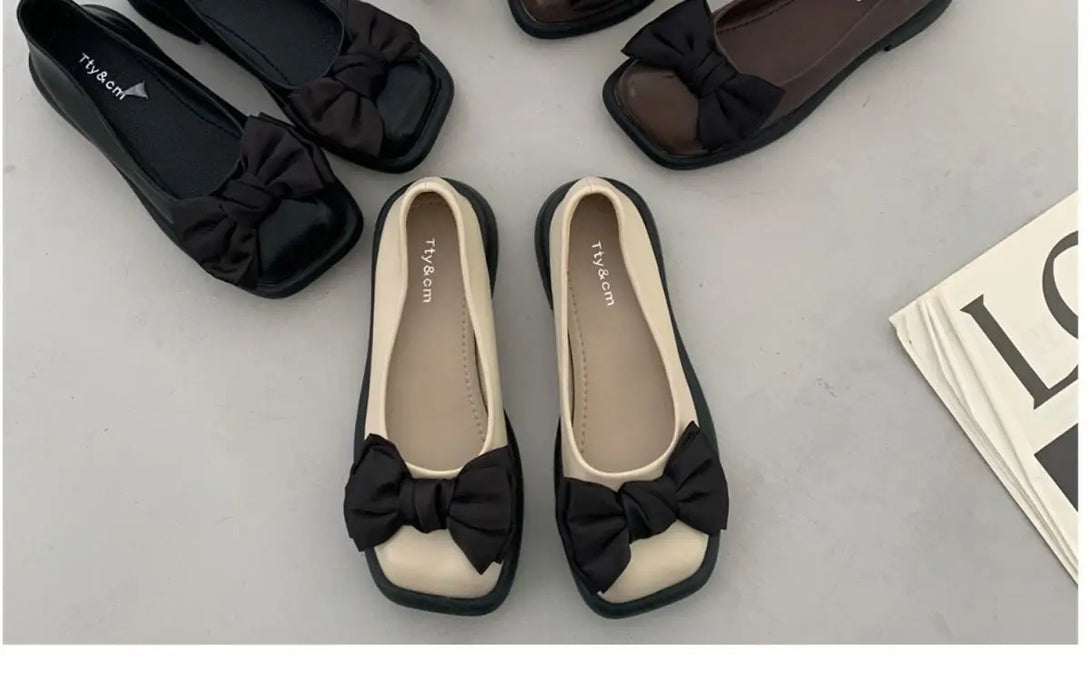 Scarpe da donna retrò scarpe singole francesi fiocco quadrato scarpe Mary Jane 2022 nuovo 35-43 grande