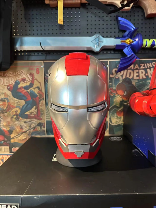 2025 New Iron Man Helmet Mk5 Jarvis Helmet Luminous Manual Opening And Closing Wearable Cool Children'S Cosplay Mask Toy Gift
