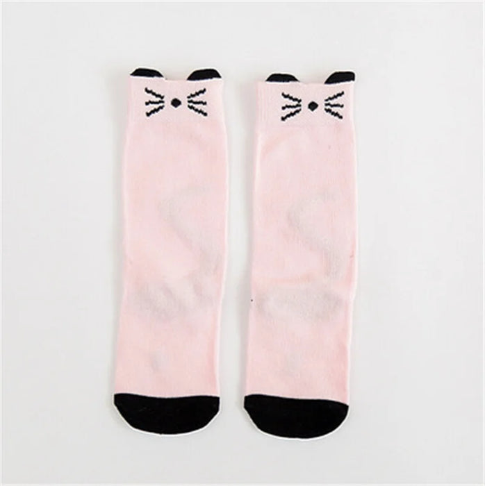 1 paio Unisex Lovely Cute Cartoon Fox Kids baby Socks Knee Girl Boy Baby Toddler Socks animal infant Soft Cotton Socks Leg Warm